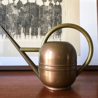 Ruth Gerth designed Art Deco 1930s copper watering can Brass and copper marked Chase Woman Designer 