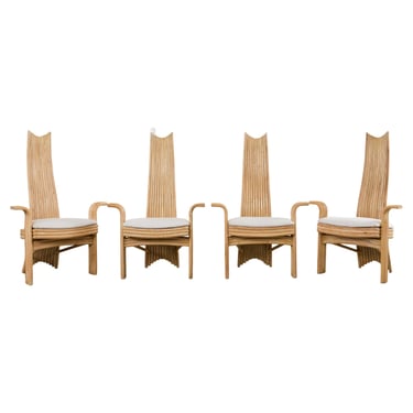 McGuire Mackintosh Style Organic Modern Rattan Dining Armchairs