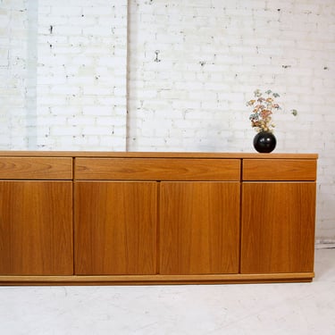Vintage mcm teak credenza with 3 drawers by Design Furniture mfg Canada | Free delivery in NYC and Hudson Valley areas 