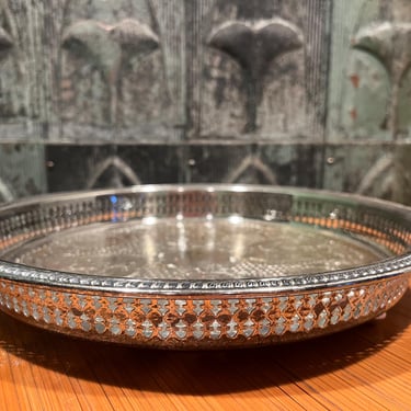 Marlboro Silver Plate Round tray with Raised Rim 