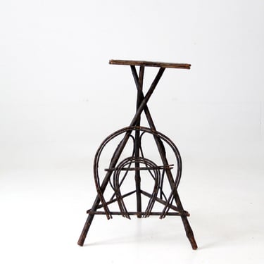 antique hand-painted Adirondack twig table 
