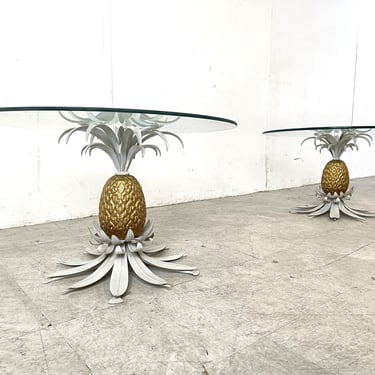 Pair of Hans Kögl pineapple side tables, 1960s - vintage side tables - hollywood regency side tables - vintage side tables 