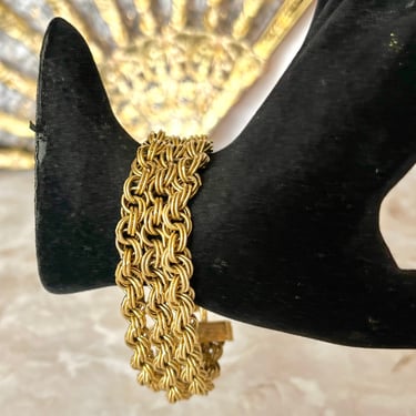 Triple Chain Bracelet, Monet, Triple Strand Gold Tone, Jewelry Staple, Vintage 90s 00s 