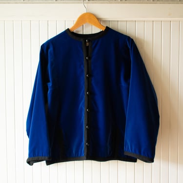 Vintage Yves Saint Laurent Blue Velvet Smoking Jacket Small