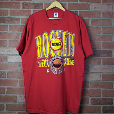 Vintage 90s NBA Houston Rockets Basketball ORIGINAL Sports Tee - 2 Extra Large 
