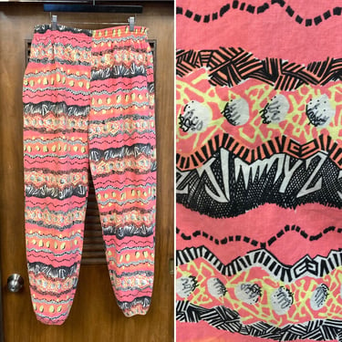 Vintage 1980’s “Jimmy’z” Skateboard Surf New Wave Muscle Pants, Elastic Waist, 80’s Beach Pants, Vintage Clothing 