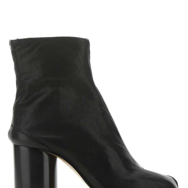 Maison Margiela Women Black Leather Tabi Ankle Boots