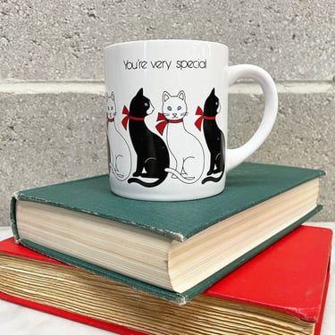 Vintage Mug Retro 1980s The Card Mug + Applause + Cats + Feline + You're Very Special + Ceramic + Coffee Cup + Home and Kitchen Decor 