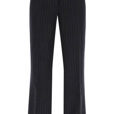 Dries Van Noten Pinstripe Flannel Parchia Trousers Women