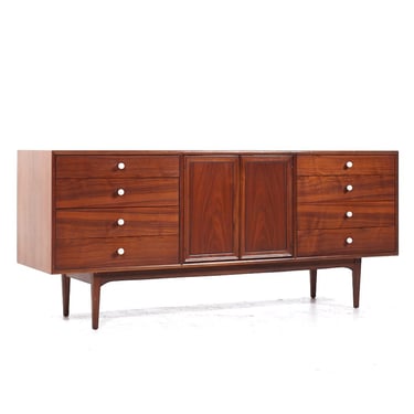 Kipp Stewart for Drexel Mid Century Walnut Lowboy Dresser - mcm 