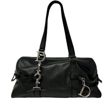 Dior Black Leather Logo Shoulder Bag