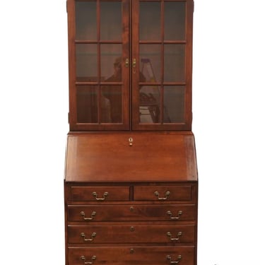 JASPER CABINET Co. Solid Cherry Traditional Style 36" Secretary Desk w. Display Hutch 1P-873 - Auburn Finish 