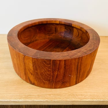 Mid Century Modern Dansk Danish Jens Quistgaard Staved Teak Salad Bowl Serving Bowl 