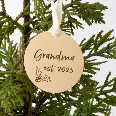 Grandma Established Ornament • Grandma First Christmas • Gifts for Grandma Ornament • Grandma Established 2023 Christmas Ornament 