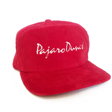 vintage corduroy hat / souvenir hat / 1980s red corduroy Pajaro Dunes  California souvenir beach strapback hat cap 