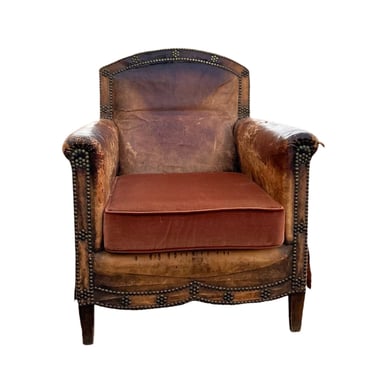 Antique Leather Distressed Chair