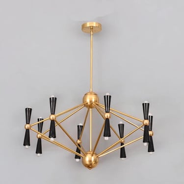 16 Lights Massive Geometric BRASS chandelier 