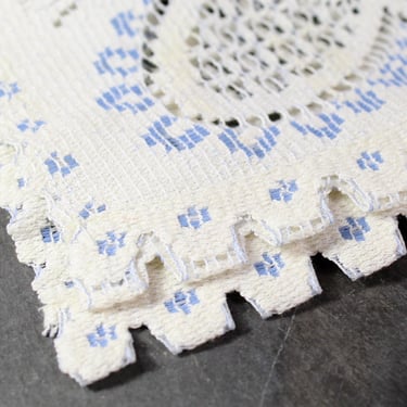 Vintage Lace Table Runner | Baby Blue Floral Lace Runner 34