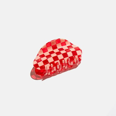 Checker Claw in Peach &amp; Red