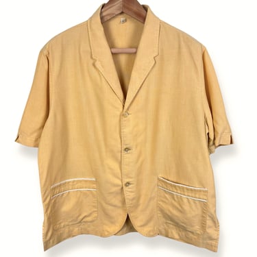 Vintage 1950s/1960s BULLOCK'S Rayon Cabana Shirt ~ L ~ Rockabilly / Tiki / Atomic ~ Sport / Lounge / Beach ~ Overshirt 