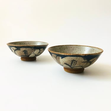 Pair of Pottery Rice Bowls 