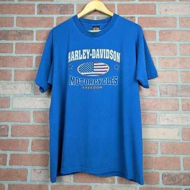 Vintage 90s Double Sided Harley Davidson Freedom Motorcycles ORIGINAL Biker Tee - Extra Large 