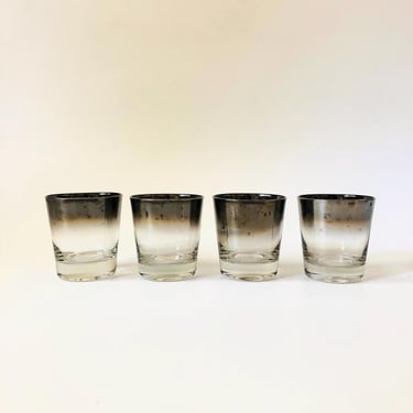 Mid Century Silver Fade Lowball Tumblers - Set of 4 