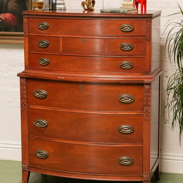 Antique Mahogany Federal Style Highboy Dresser