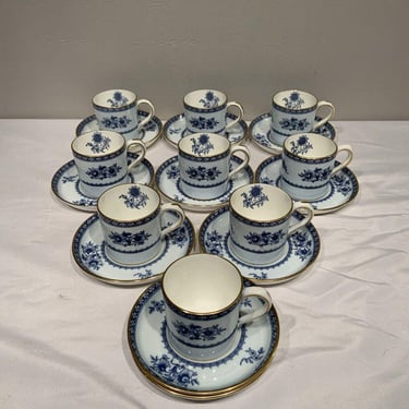 Minton England Williamsburg Porcelain Demitasse Espresso Cup set, Antique espresso cup set , demitasse cup set, English cottage decor 