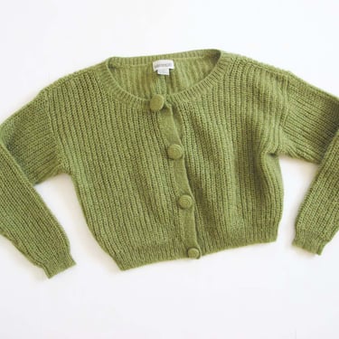 80s Green Mohair Knit Sweater - Baggy Oversized Knitted Jumper - Vintage 1980s Slouchy Womens Boxy Sweater 