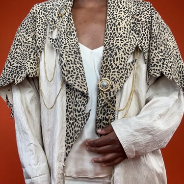 Cheetah Print Leather Raincoat
