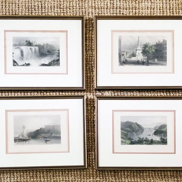 Set of 4 W. H. Bartlett Landscape Framed Prints 