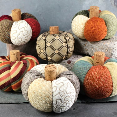 Vintage Fabric Pumpkins | Autumnal Decor | Upcycled Pumpkins | Halloween | Thanksgiving Decor | Your Choice of Style 