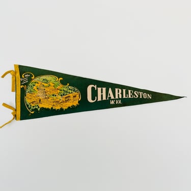 Vintage Charleston West Virginia Souvenir Pennant 