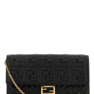 Fendi Women Black Nappa Leather Baguette Wallet