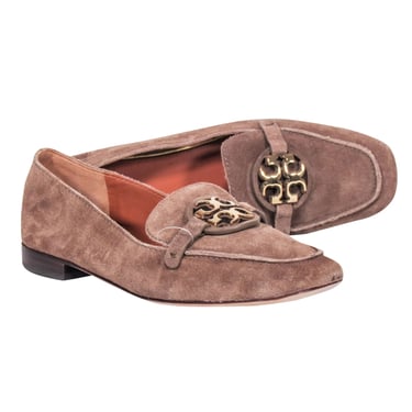 Tory Burch - Brown Suede Loafers w/ Logo Toes Sz 6