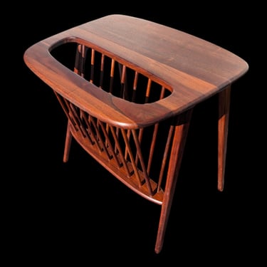 Mid Century Modern Arthur Umanoff Solid Walnut Magazine Rack 