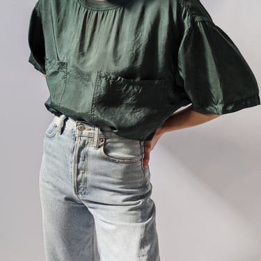 Vintage Faded Green Silk T-Shirt