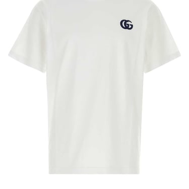 Gucci Men White Cotton T-Shirt
