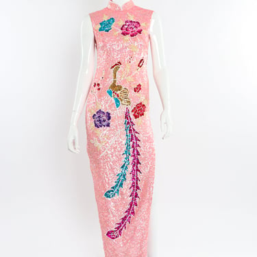 Sequin Peacock Cheongsam Dress