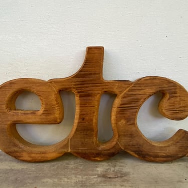 Vintage Etc. Sign, Hand Made Wooden Sign, Groovy Wall Decor, Etcetera 