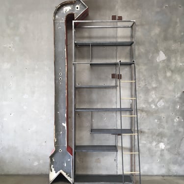 Custom Made Marquee Arrow Shelf w/Ladder