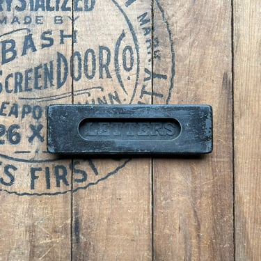 Vintage Cast Iron Door Drop Letter Mail Slot Salvaged Hardware 