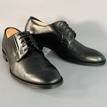 PAUL SMITH Size 10 Black Leather Derby Lace-Up Flexible Travel Shoes
