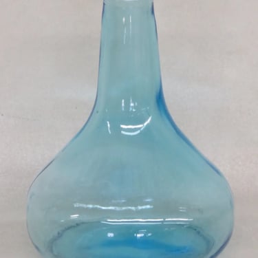 Mid Century Modern Blue Glass Small Bud Vase Decanter Bottle 3288B