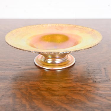 Louis Comfort Tiffany Favrile Art Glass Footed Dish or Bowl