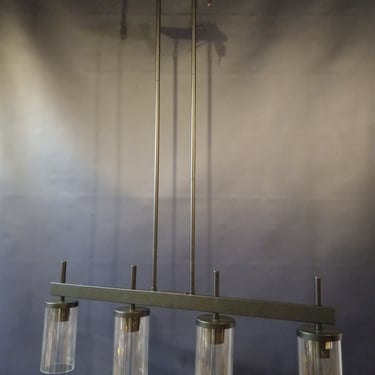 Contemporary Four Bulb Bar Pendant Light with Glass Shades 35.375 x 51 x 3.75