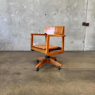 Art Deco Library Chair In Oak