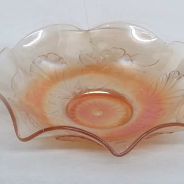 Northwood Marigold Carnival Glass Ruffled Candy Dish Bowl 3793B