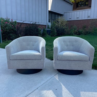 Pair of Milo Baughman Swivel Chairs 